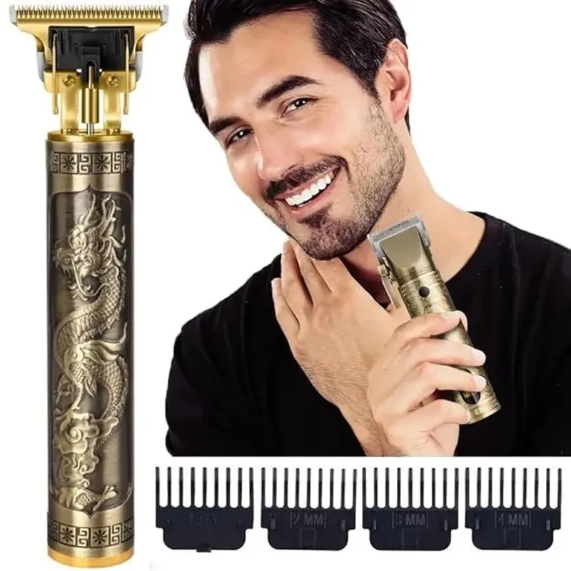 T9 Vintage Professional Hair Trimmer | Rechargeable Beard Trimmer, Hair Clipper & Zero Gap Styler
