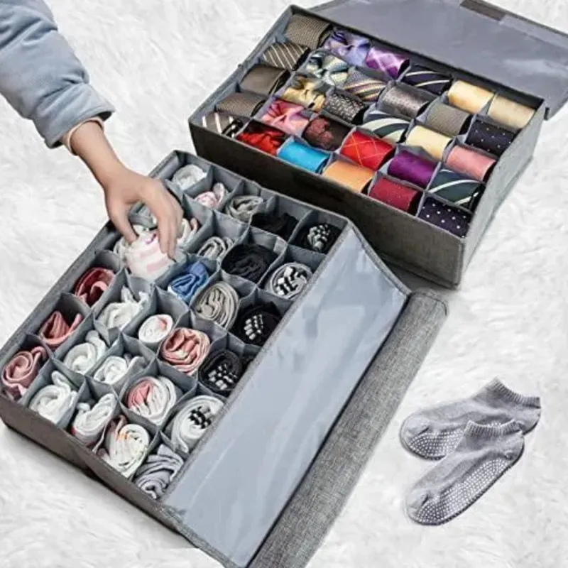 24 Grid Foldable Socks Organizer Drawer Divider