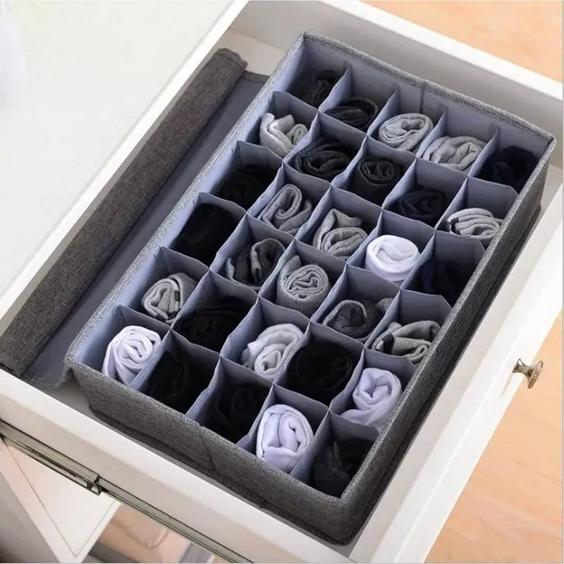 24 Grid Foldable Socks Organizer Drawer Divider