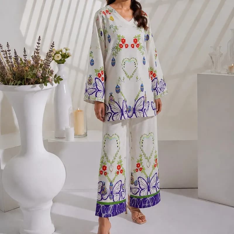 Women's Digital Printed Cord Set