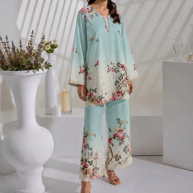 Women's Digital Printed Cord Set