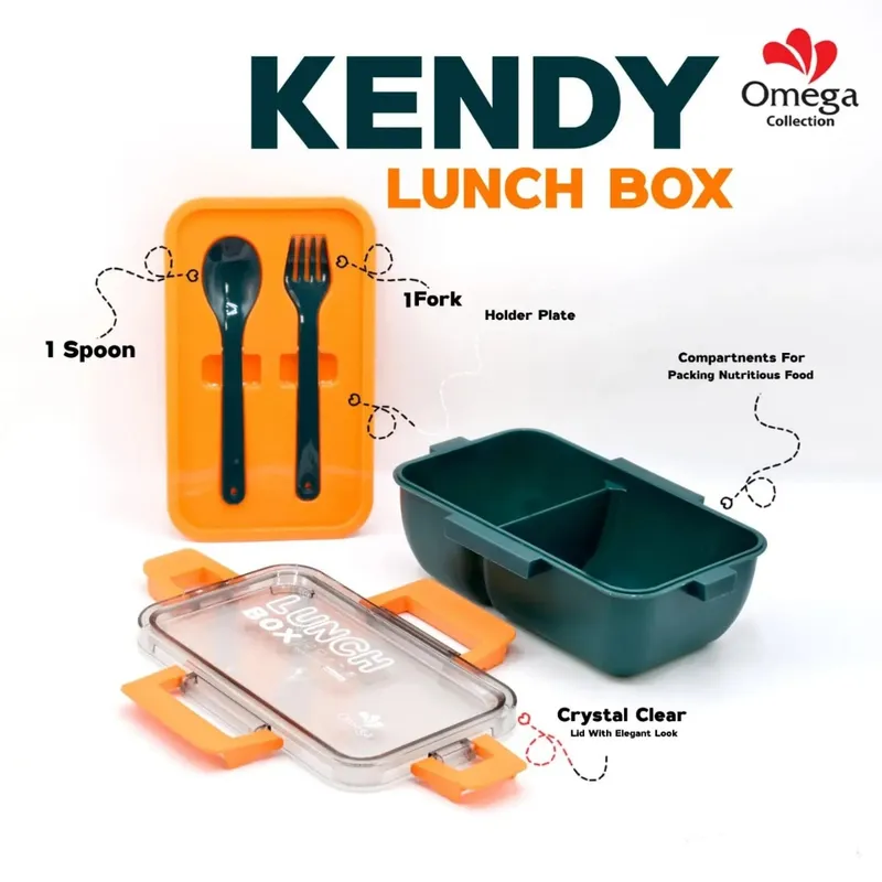 KENDY Lunch Box with Partition & Spoon