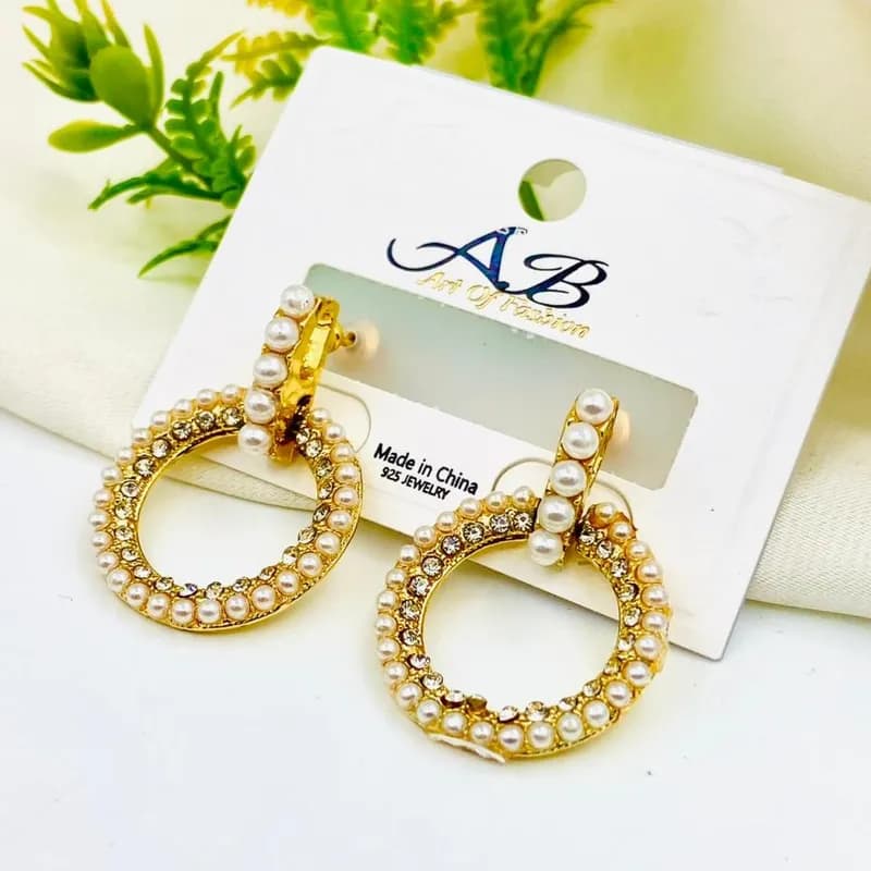 Elegant China Pearl Stud Earrings for Women