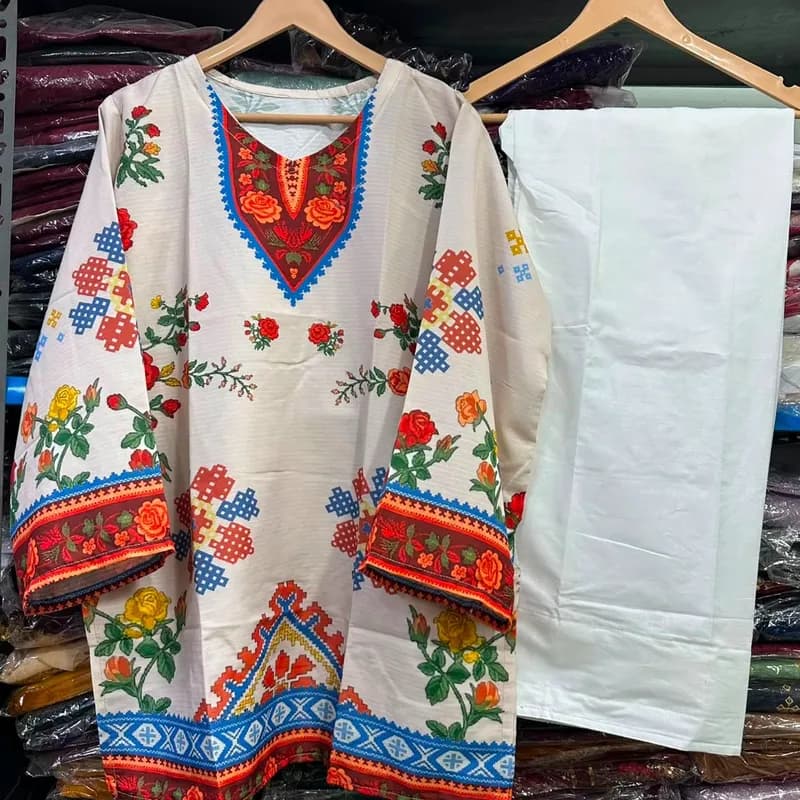 Digital Ethnic Print Doria Lawn Co ord for Women