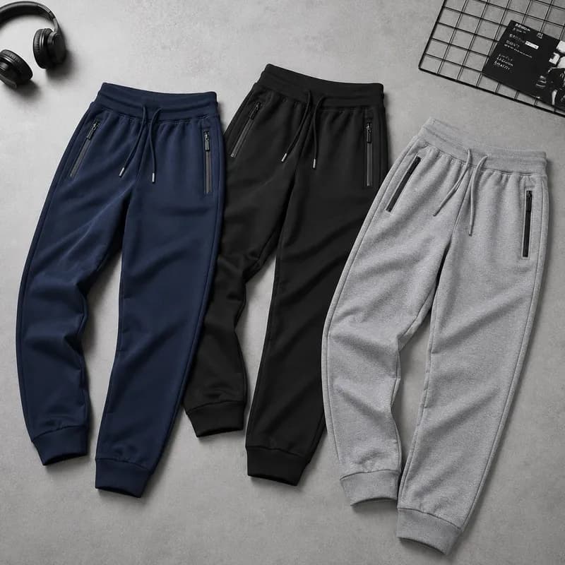 Men’s Pack of 3 Cotton Jersey Trousers