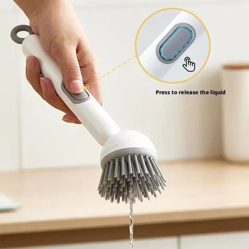 360° Rotating Dish Cleaning Brush with Soap Dispenser