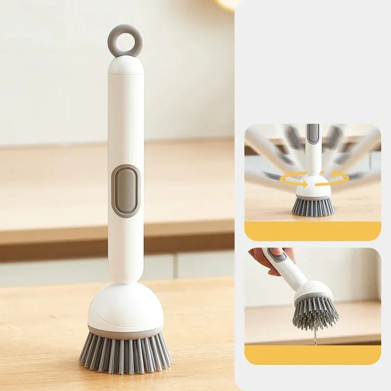 360° Rotating Dish Cleaning Brush with Soap Dispenser