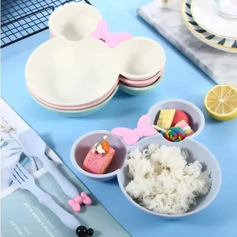 Butterfly Shaped Kids Plate Set – 3 Pcs Plate & Spoon Set