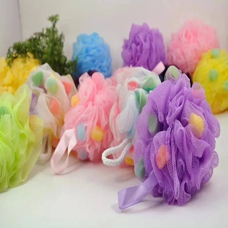 Bath Soap Net Candy Color Flowers Bath Puff (Big Size)
