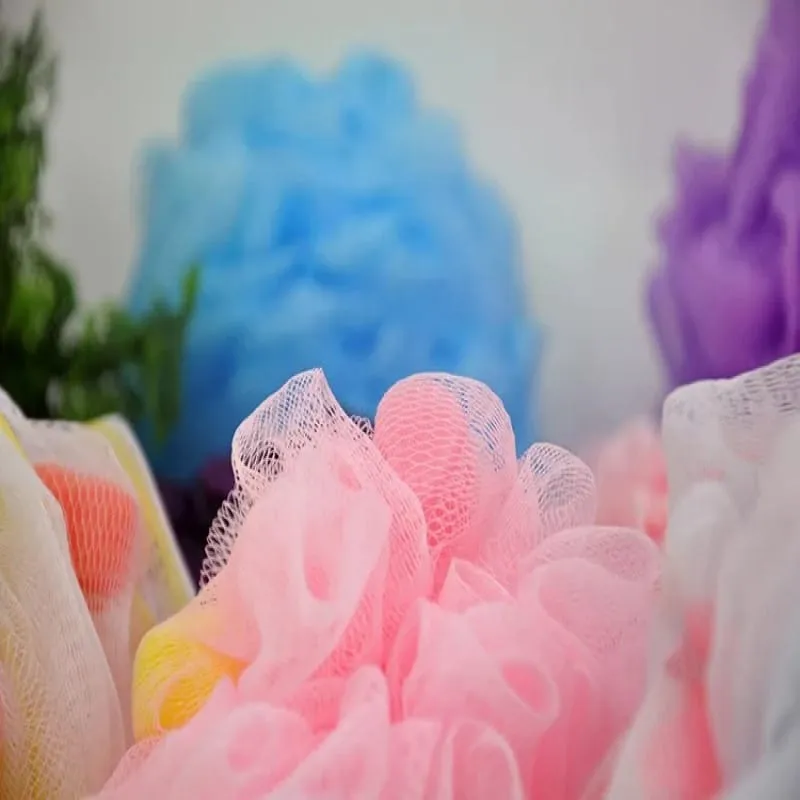 Bath Soap Net Candy Color Flowers Bath Puff (Big Size)
