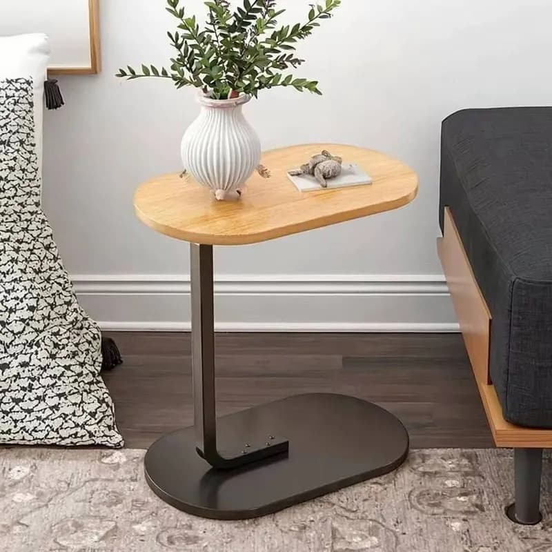 Oval Shaped C-Shaped Sofa Side Table