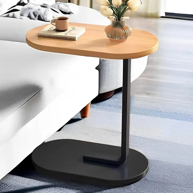 Oval Shaped C-Shaped Sofa Side Table