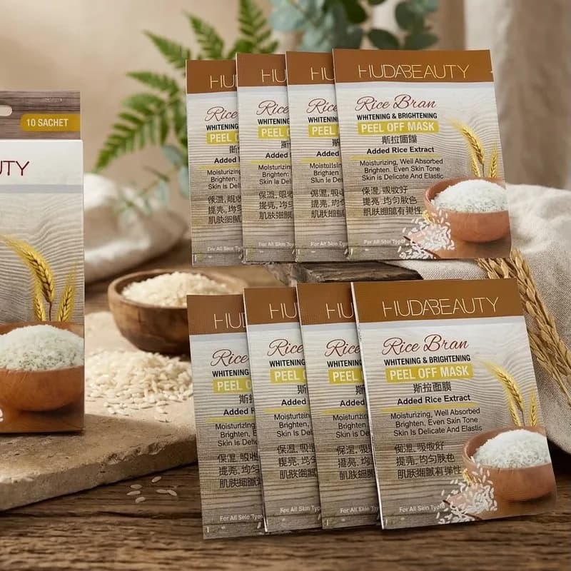 HUDABEAUTY Rice Peel Off Mask - 10 Pieces Pack