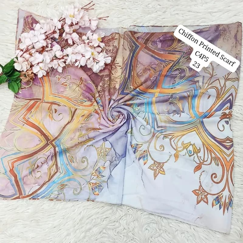 Artical Chiffon Printed Scarf