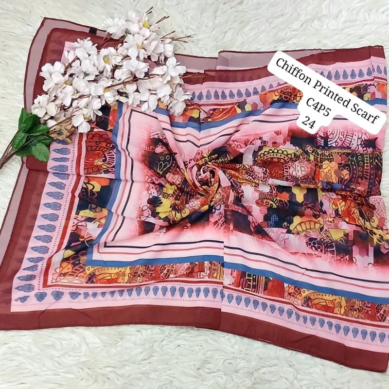 Artical Chiffon Printed Scarf
