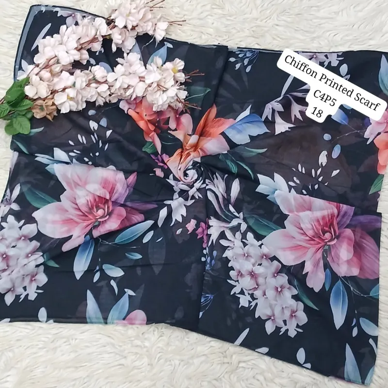Artical Chiffon Printed Scarf