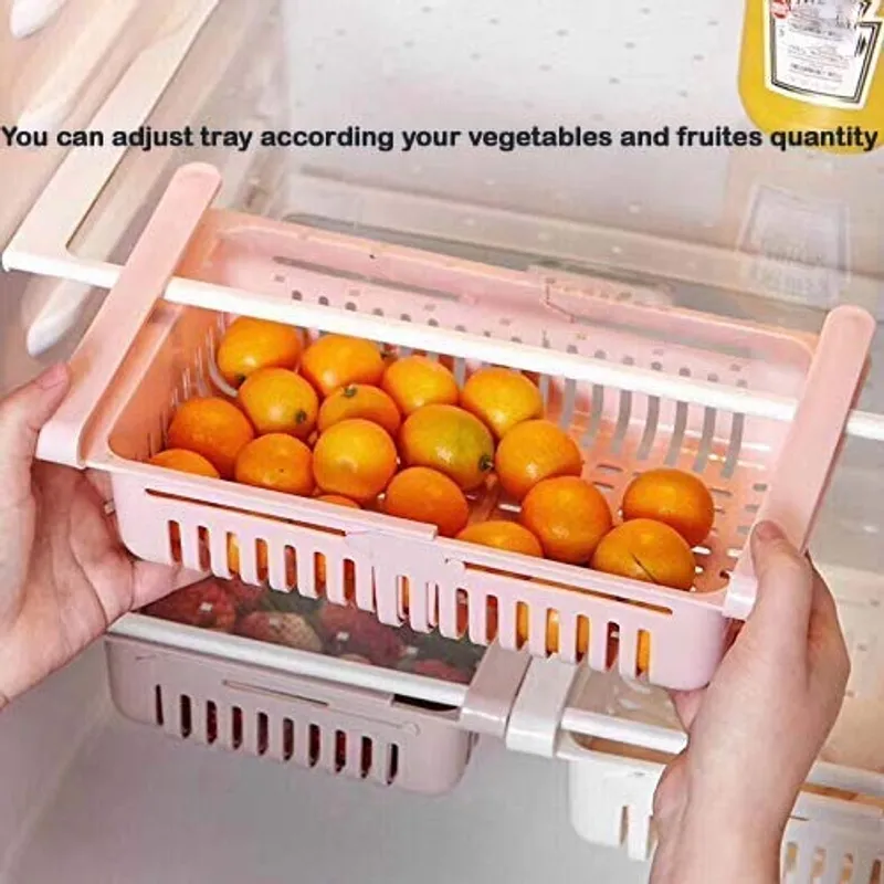 Stretchable Plastic Fridge Basket – Mix/Random Colour