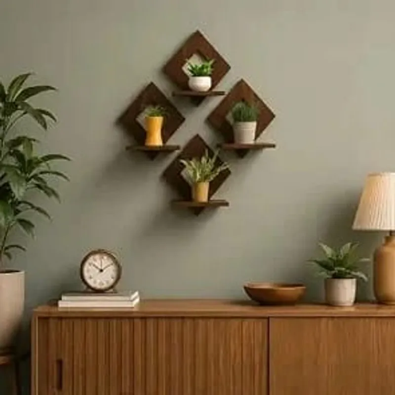 Wooden Candle Holder Wall Set – 4 Pieces