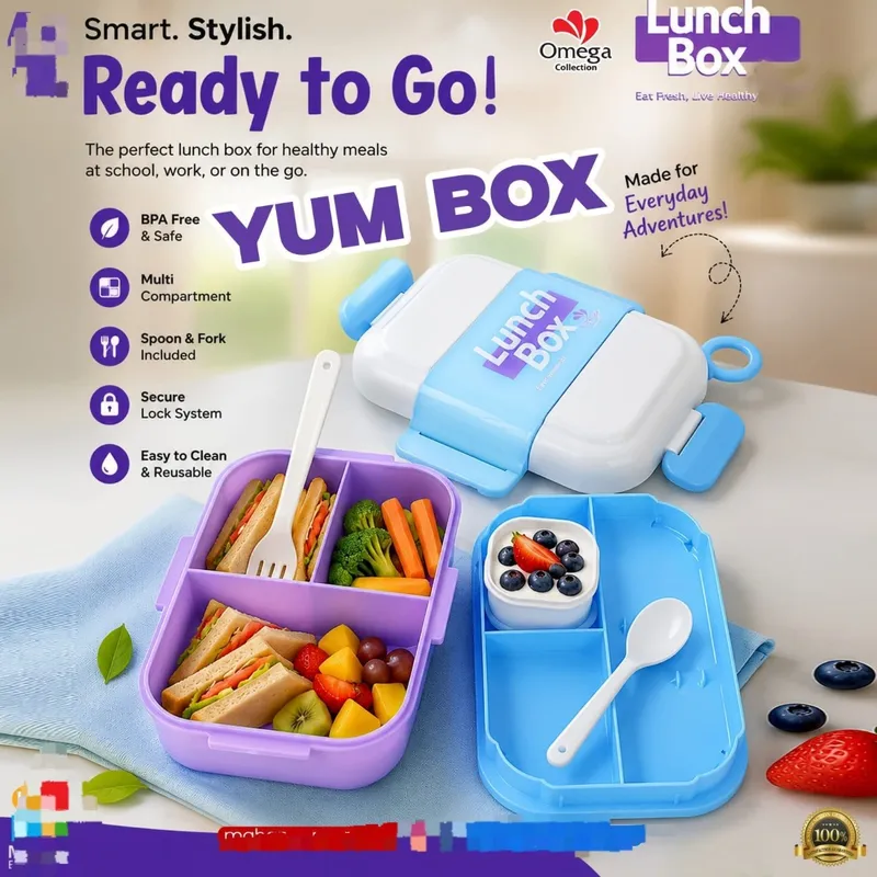 YUMBOX Lunch Box – 3 Compartment Kids Lunch Box