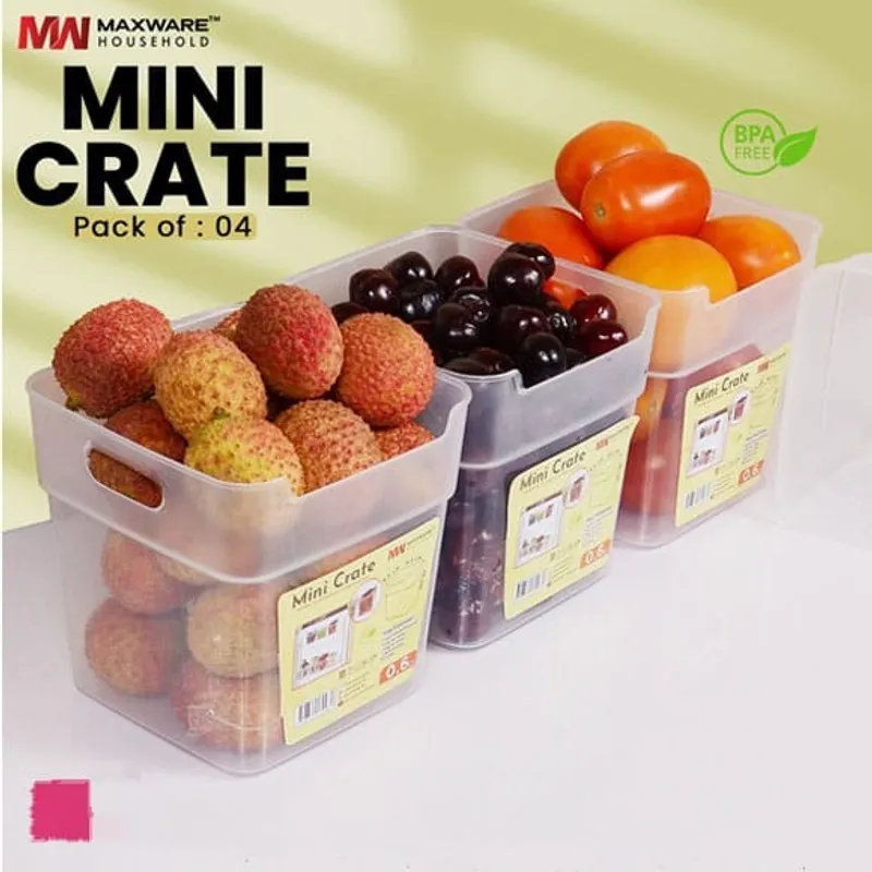 Maxware Household Mini Crate – Pack of 4