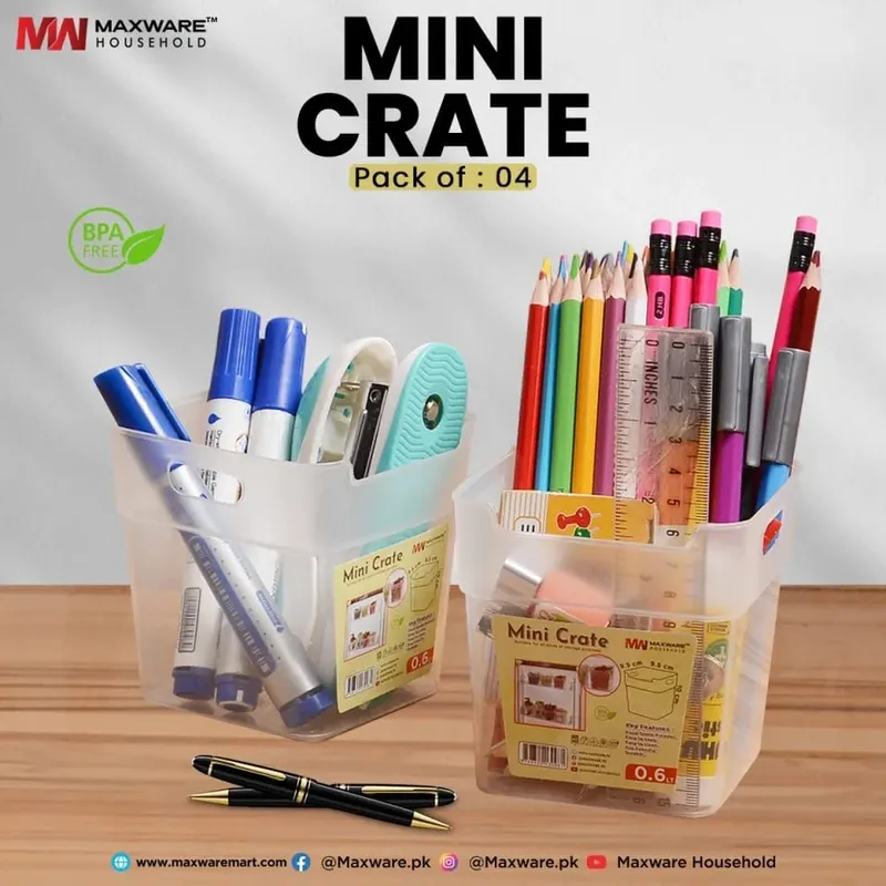 Maxware Household Mini Crate – Pack of 4