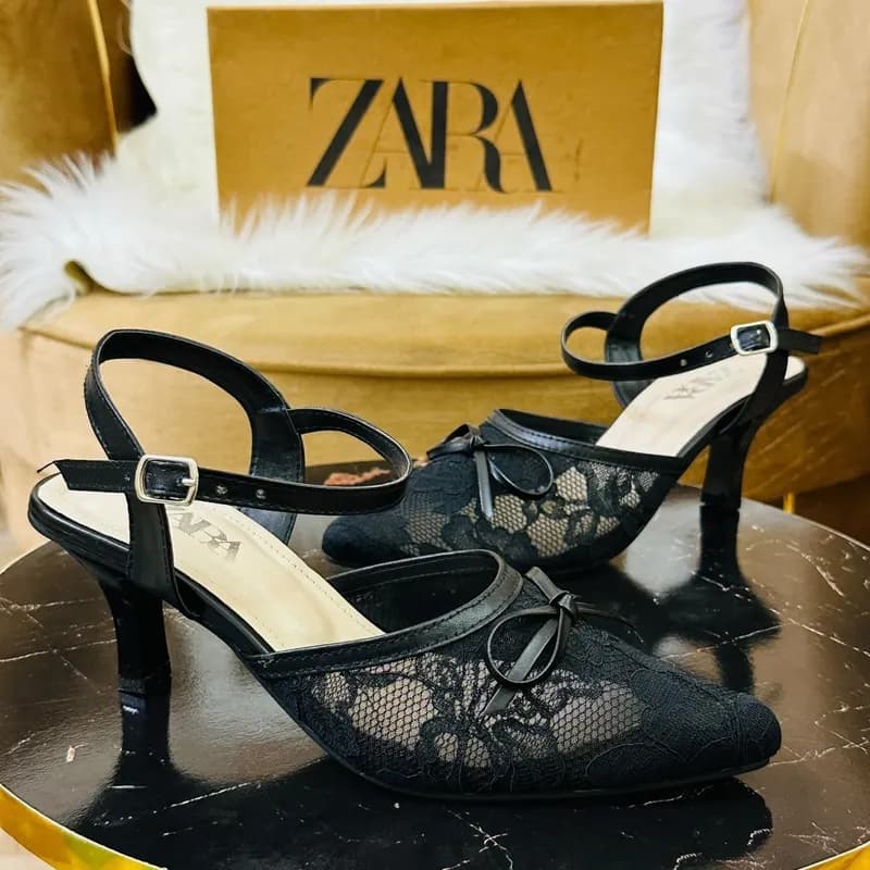 ZARA Lace Bow Pointed Heels – Dupe Version