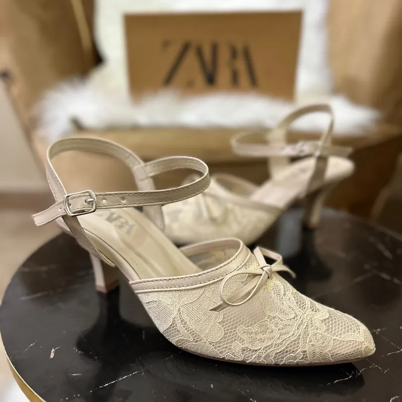 ZARA Lace Bow Pointed Heels – Dupe Version