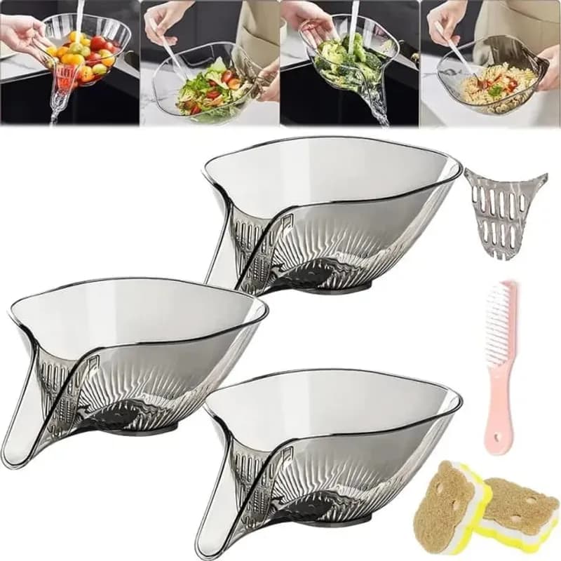 Transparent Multi-Functional Plastic Drain Funnel Bowl