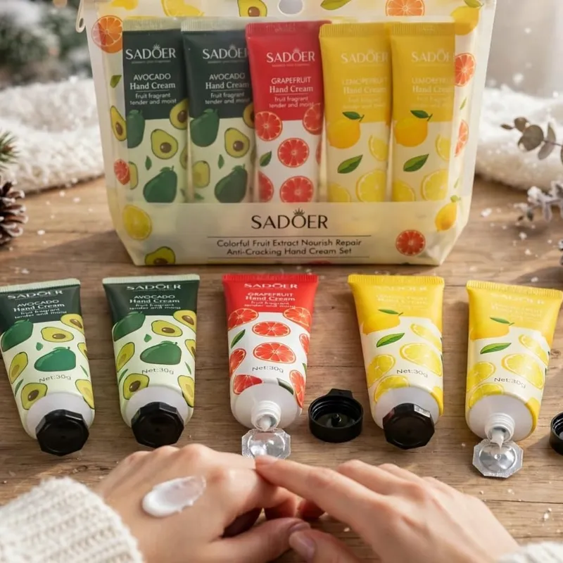 SADOER Colorful Fruit Extract Hand Cream Set – Pack of 5