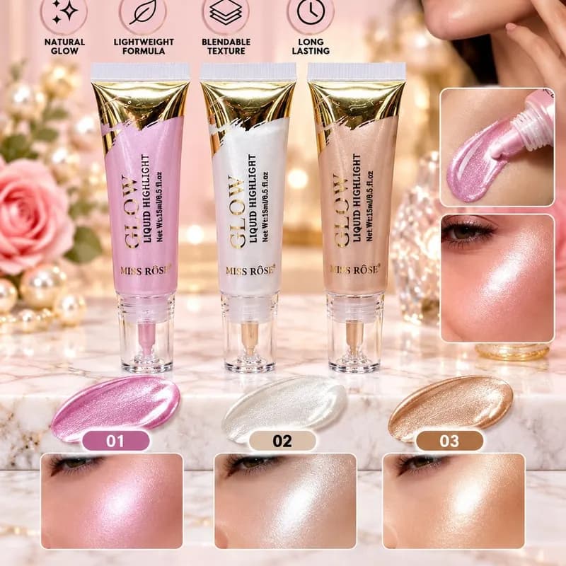 MISS ROSE Liquid Highlighter Set – 3 Piece