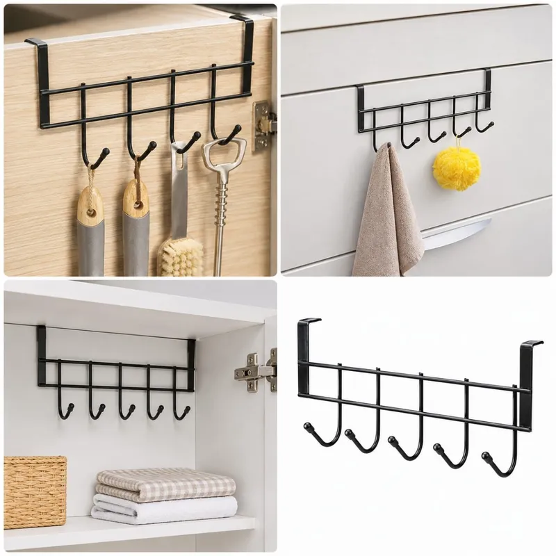 Heavy Duty Metal Half-Sided Cabinet Mug Hook Rack