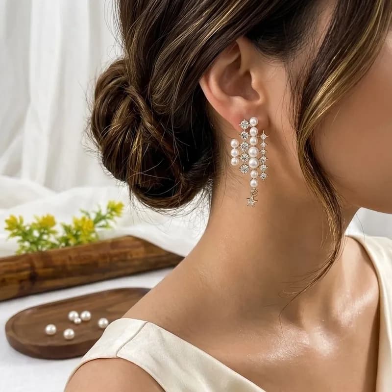 Elegant China Pearl Stud Earrings for Women