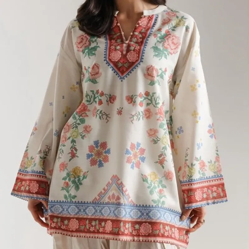 Digital Ethnic Print Doria Lawn Co ord for Women