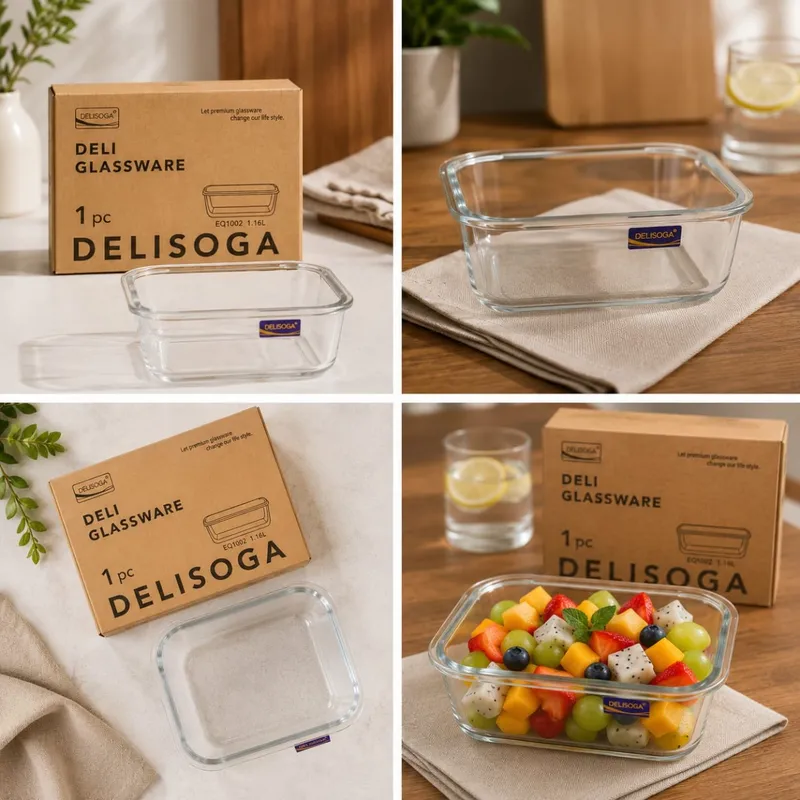 Delisoga Rectangle Glass Dish 1.16L – EQ1002