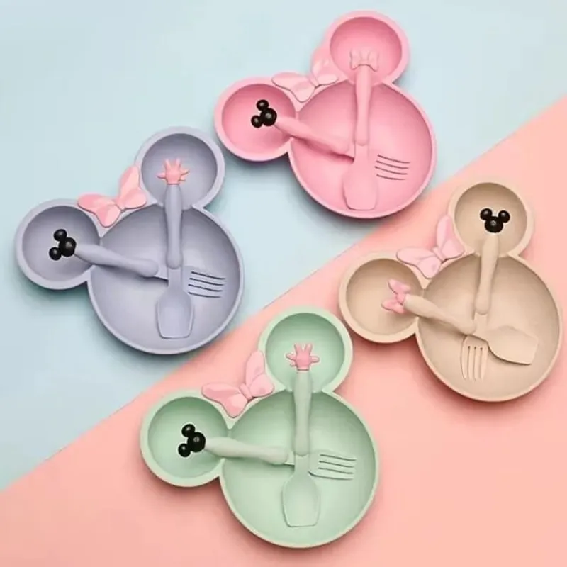 Butterfly Shaped Kids Plate Set – 3 Pcs Plate & Spoon Set