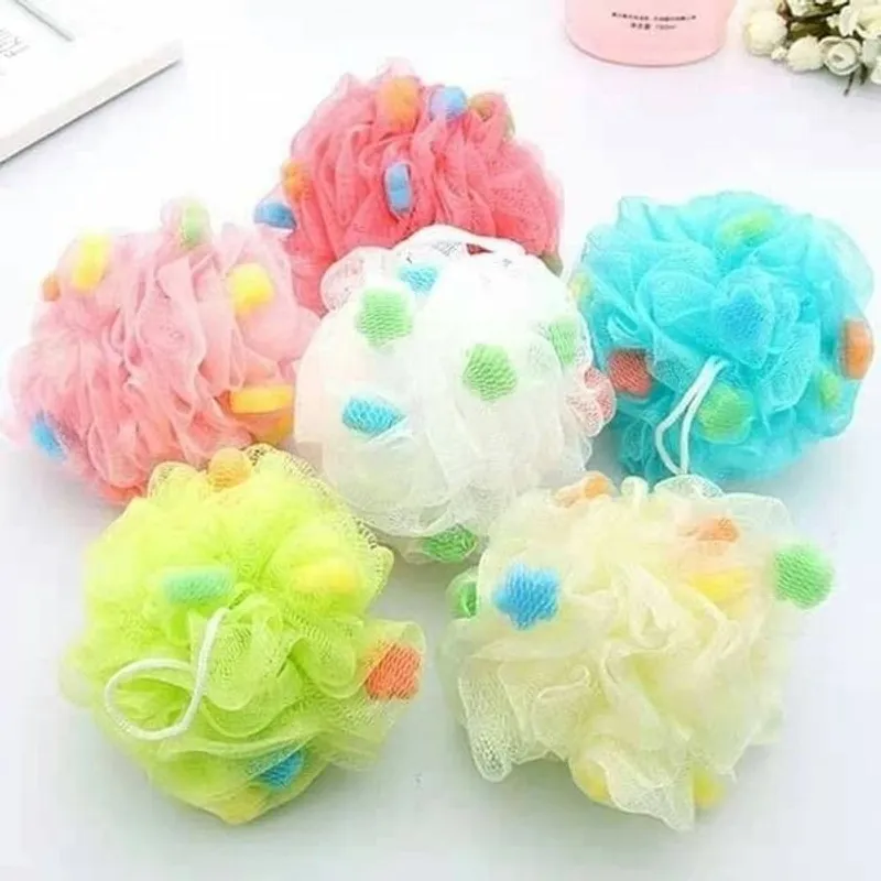 Bath Soap Net Candy Color Flowers Bath Puff (Big Size)