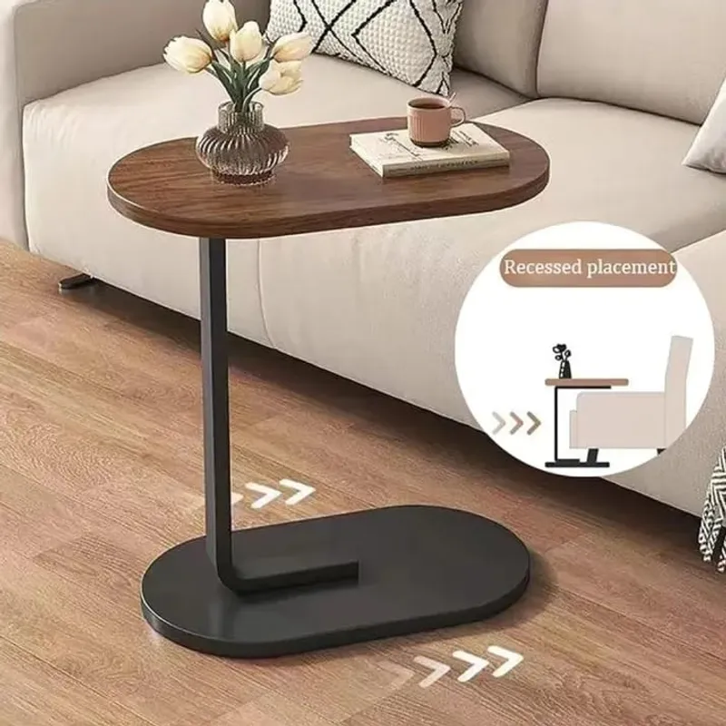 Oval Shaped C-Shaped Sofa Side Table
