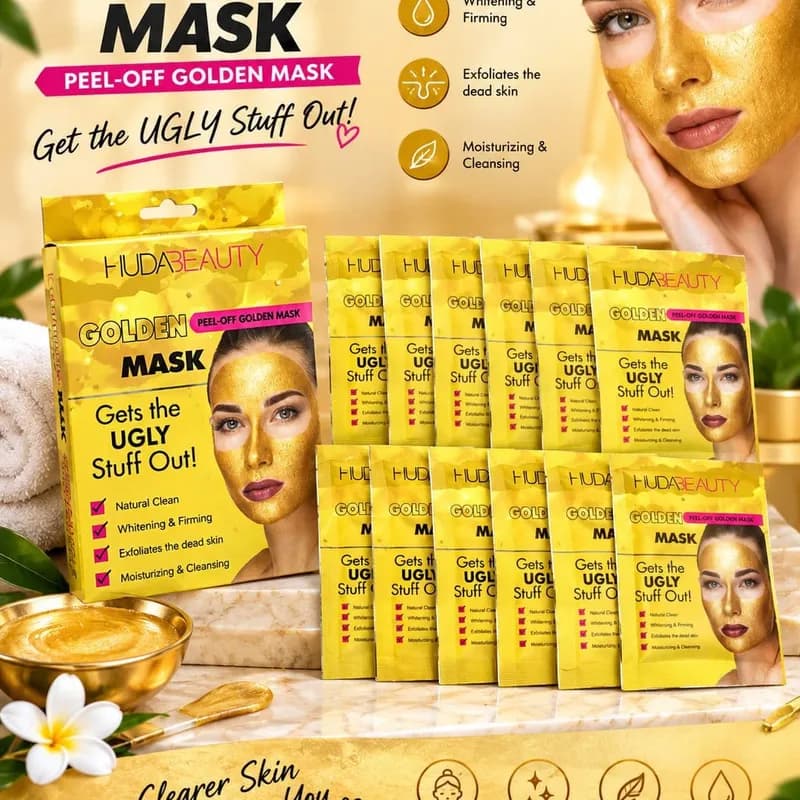 HUDABEAUTY Golden Peel Off Mask - 10 Pieces Pack
