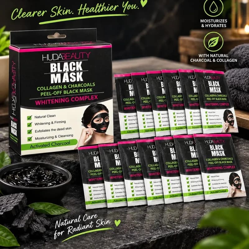 HUDABEAUTY Charcoal Peel Off Mask - 10 Pieces Pack
