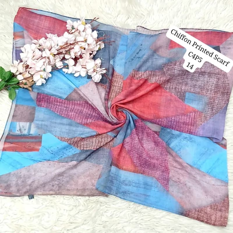 Artical Chiffon Printed Scarf