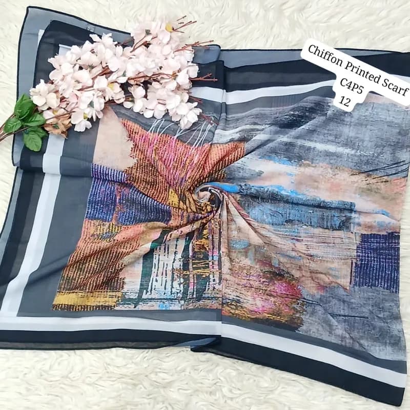 Artical Chiffon Printed Scarf