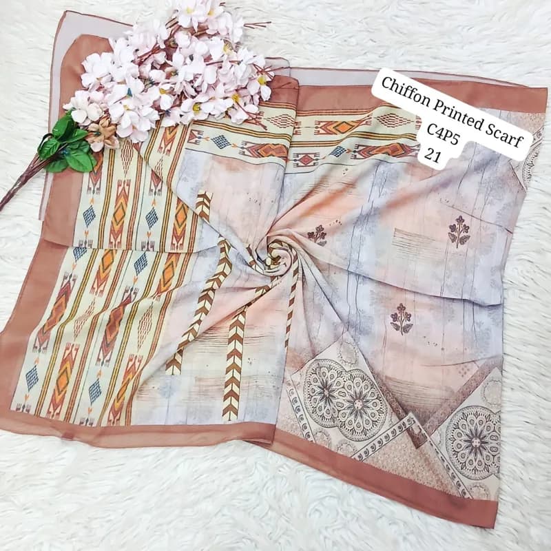 Artical Chiffon Printed Scarf