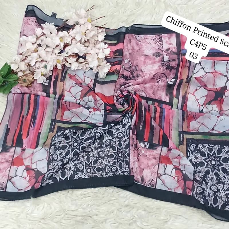 Artical Chiffon Printed Scarf