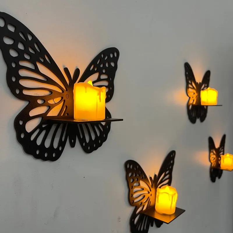 Luxury Wooden Butterfly Wall Frames – Set of 3 | Black