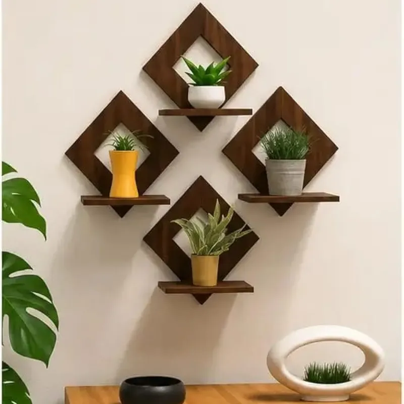 Wooden Candle Holder Wall Set – 4 Pieces