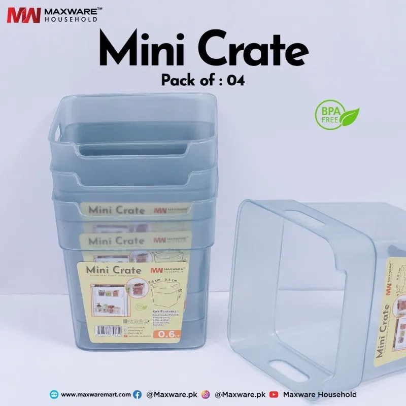 Maxware Household Mini Crate – Pack of 4