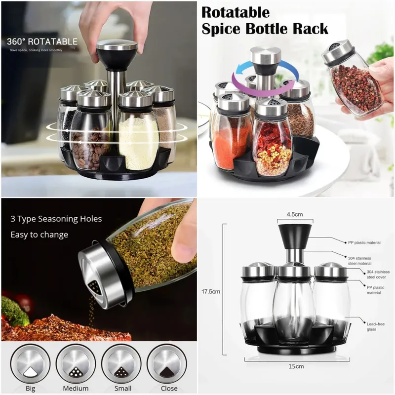 Rotating 6-Bottle Spice Rack